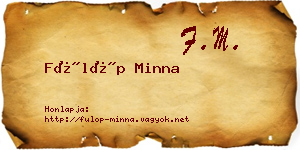 Fülöp Minna névjegykártya